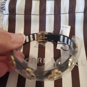 Henri Bendel Black Pave Petal Leather Bracelet *NWT*